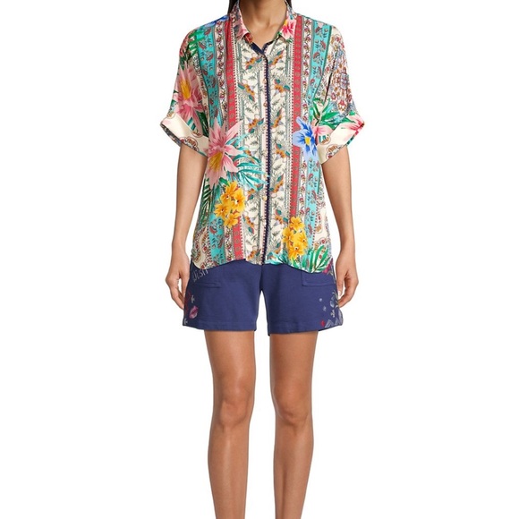 Johnny Was Floral Clover Button Down Boho Top Blouse - Picture 4 of 13